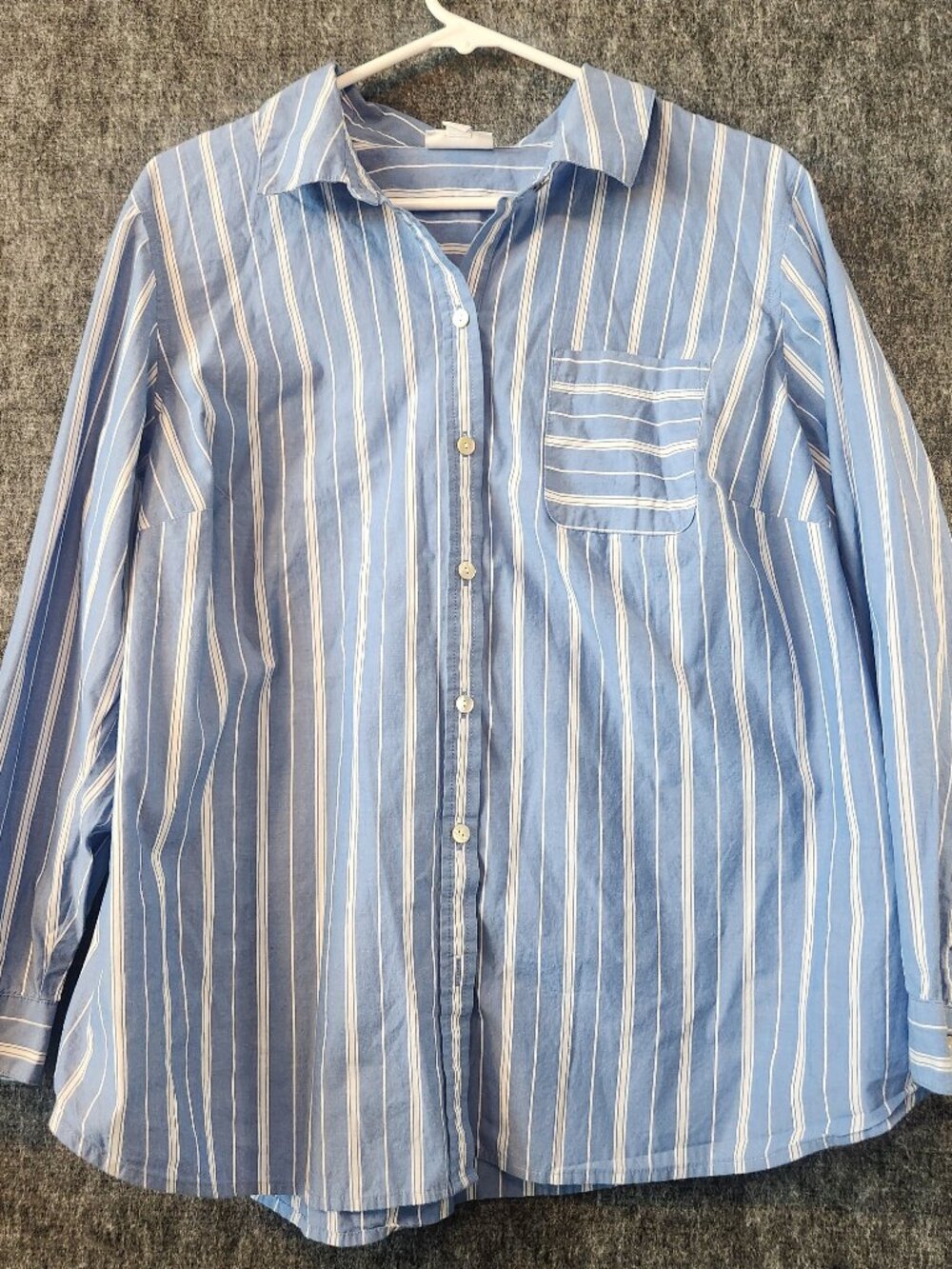 J. Jill One-Pocket Button-Front Striped Shirt - Size XL